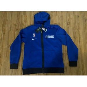 LA Clippers NBA Nike Showtime Therma Flex Full-Zip Hoodie CN4032-495 Blue Size M